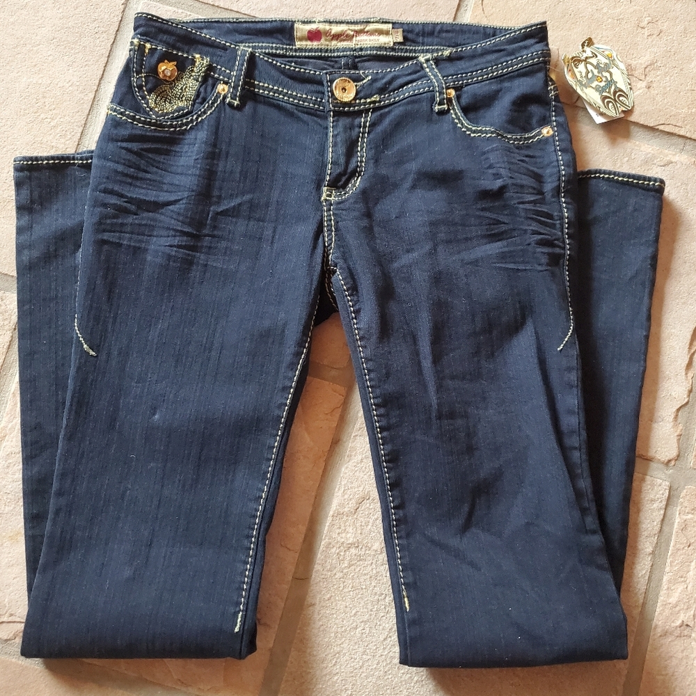 Apple Bottoms Y2K Dark Wash Jeans NWT Size 7/8 Bootcut